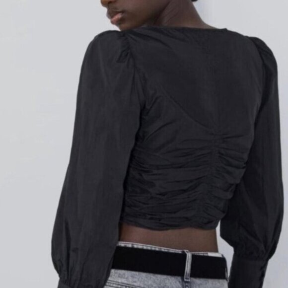 Zara Long Sleeve Ruched Corset Top - Picture 2 of 9